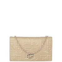 Fendi Embossed Leather Wallet on Chain Front