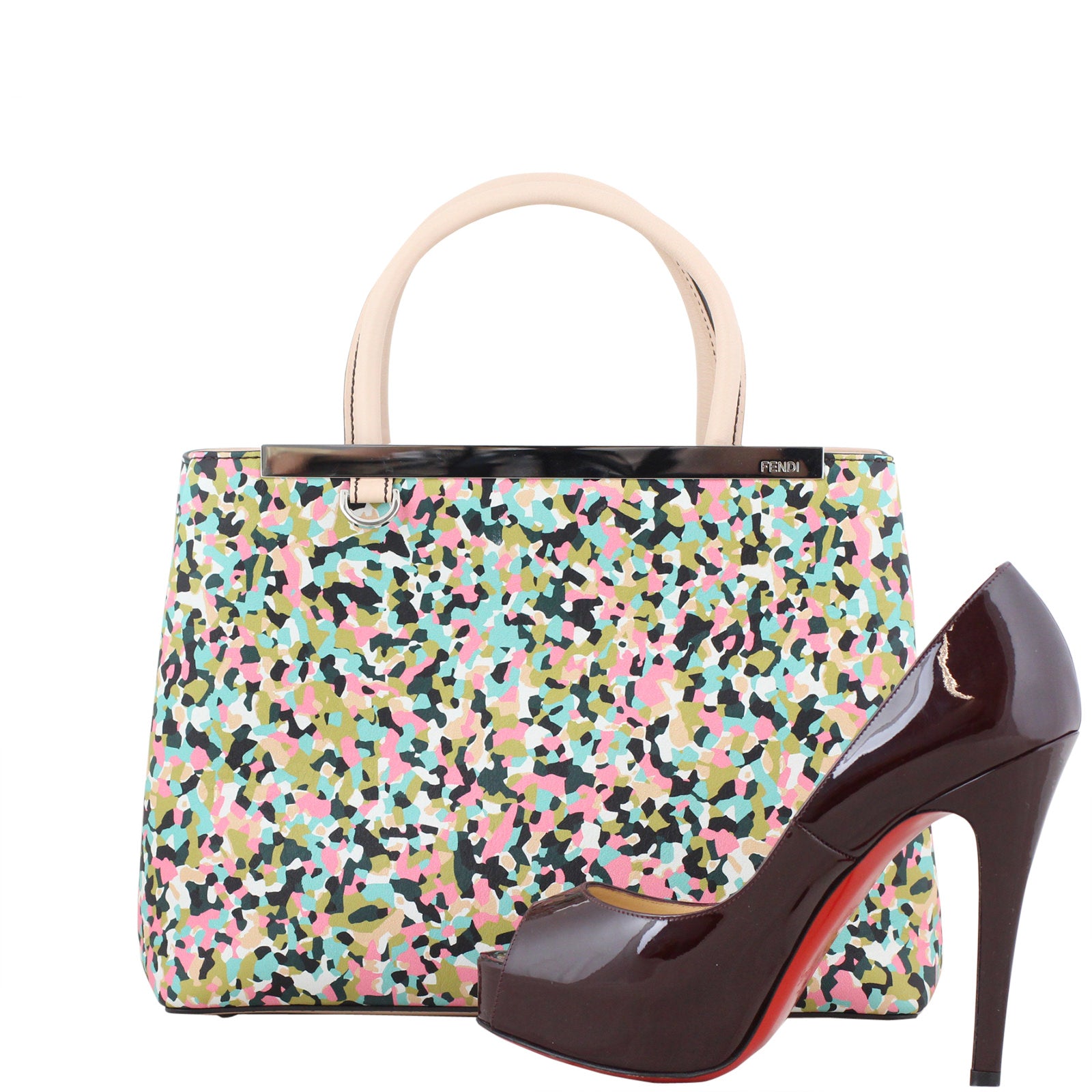 Fendi Petite 2Jours Vitello Tote Multicolour Scale