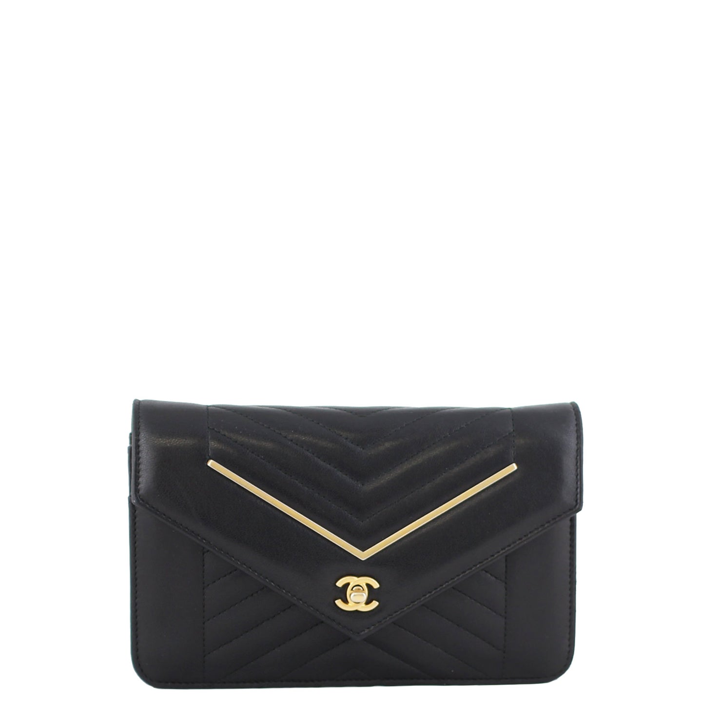 Chanel CC Envelope Wallet on Chain  Front
