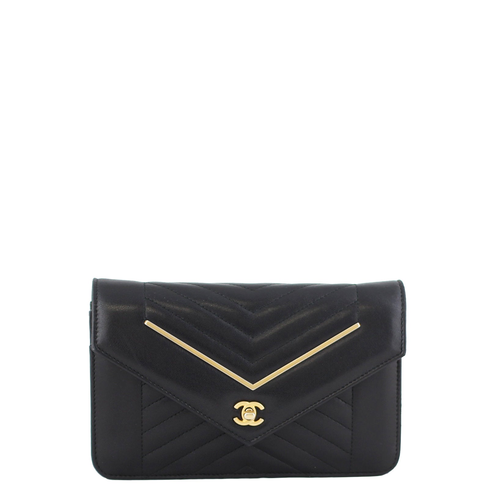 Chanel CC Envelope Wallet on Chain  Front