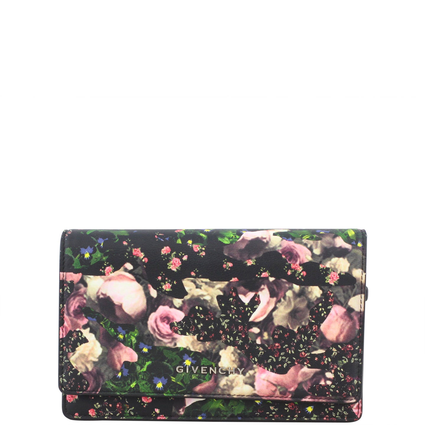 Givenchy Flower Camouflage Print Chain Wallet Front