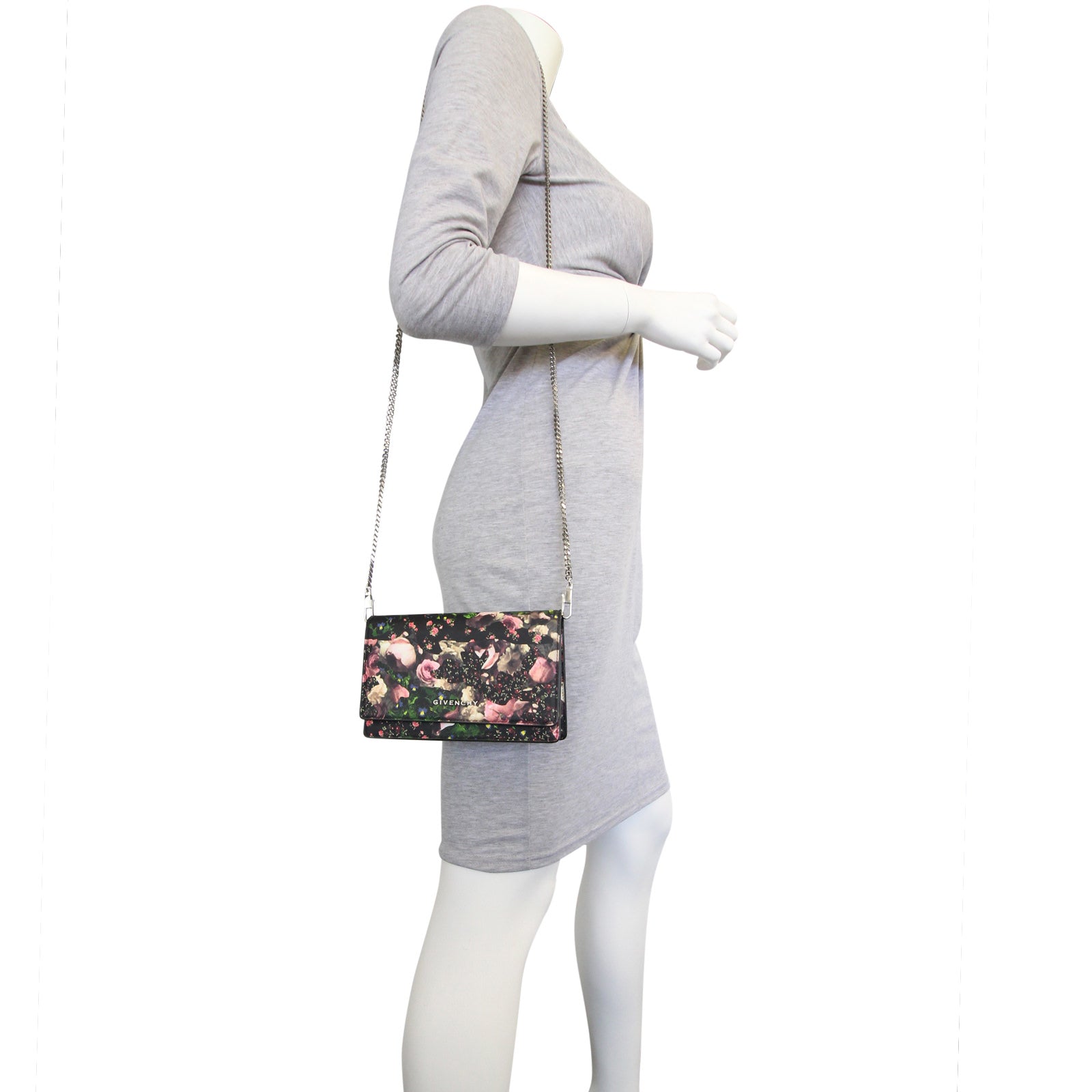 Givenchy Flower Camouflage Print Chain Wallet Mannequin