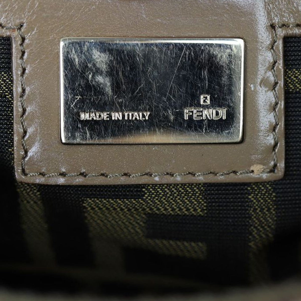 Fendi Woven Leather Baguette Bag Stamp
