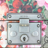 Gucci GG Supreme Blooms Padlock Small Shoulder Bag Hardware
