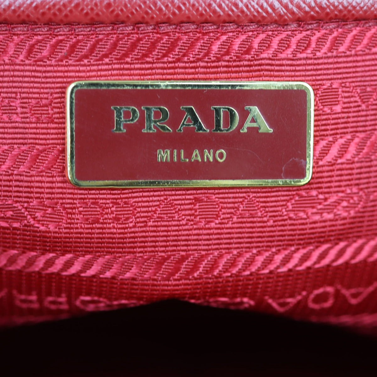 Prada Saffiano Lux Bauletto Bag Stamp
