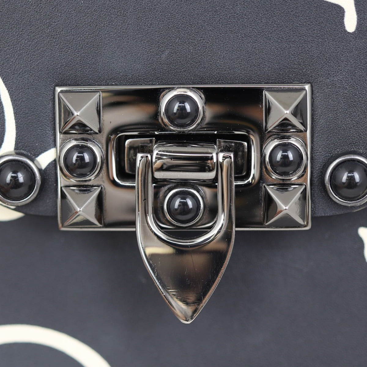 Valentino Rolling Rockstud Panther Guitar Strap Crossbody Hardware

