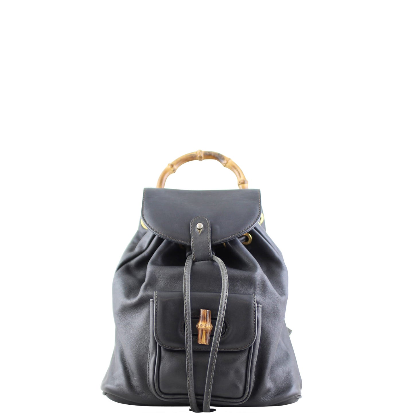 Gucci Bamboo Leather Backpack Front