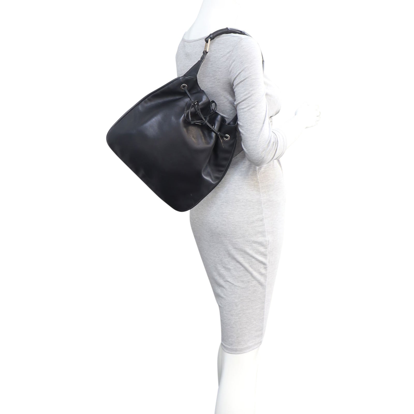 Gucci Bamboo Leather Hobo Mannequin