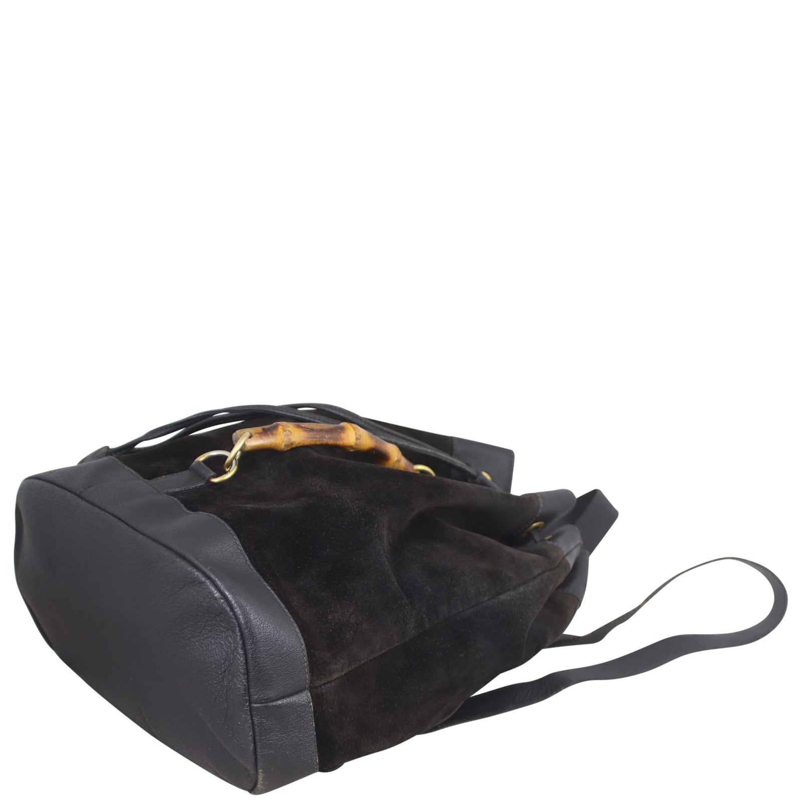 Gucci Bamboo Suede and Leather Backpack Corner