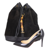 Gucci Bamboo Suede and Leather Backpack Scale