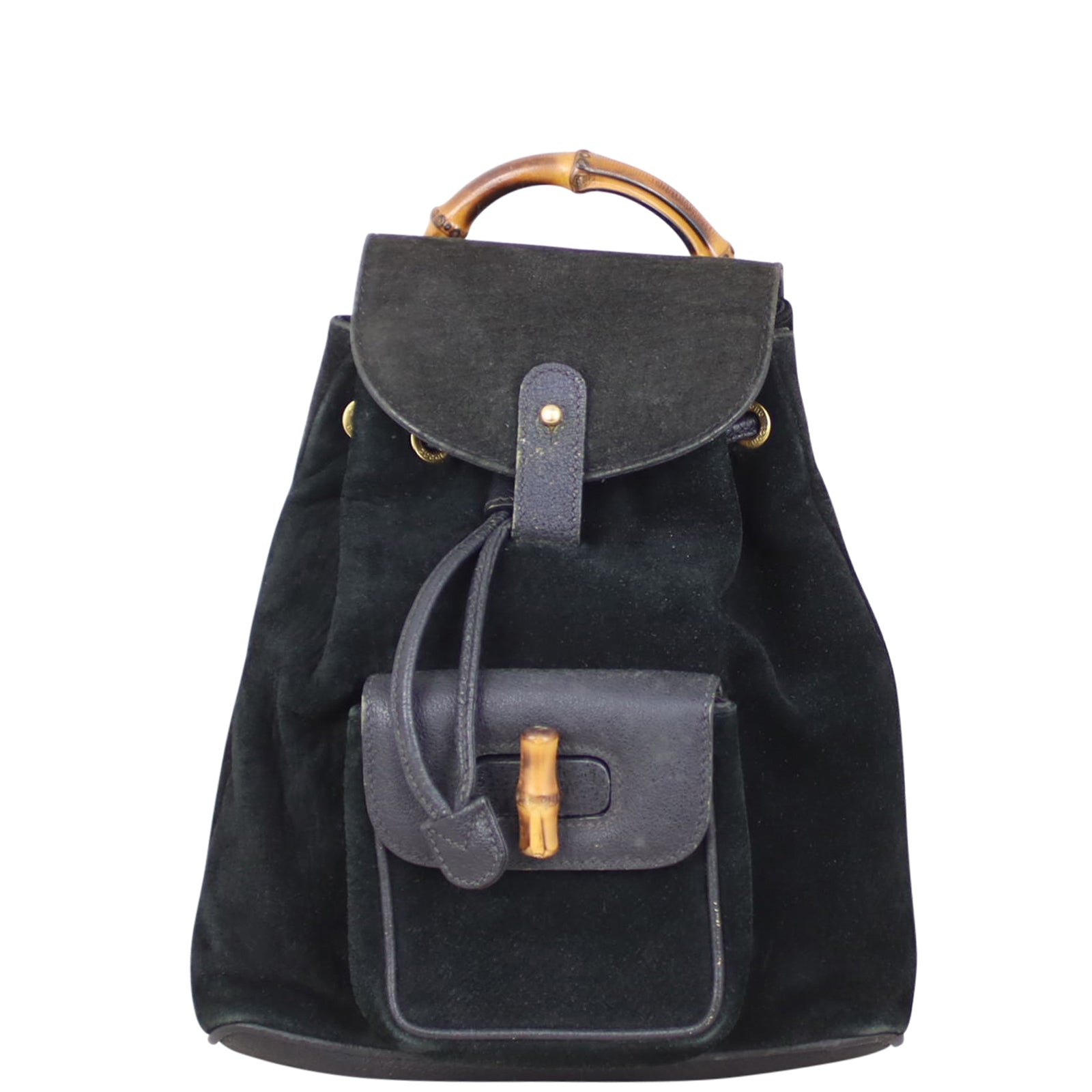Gucci Bamboo Suede Backpack Front