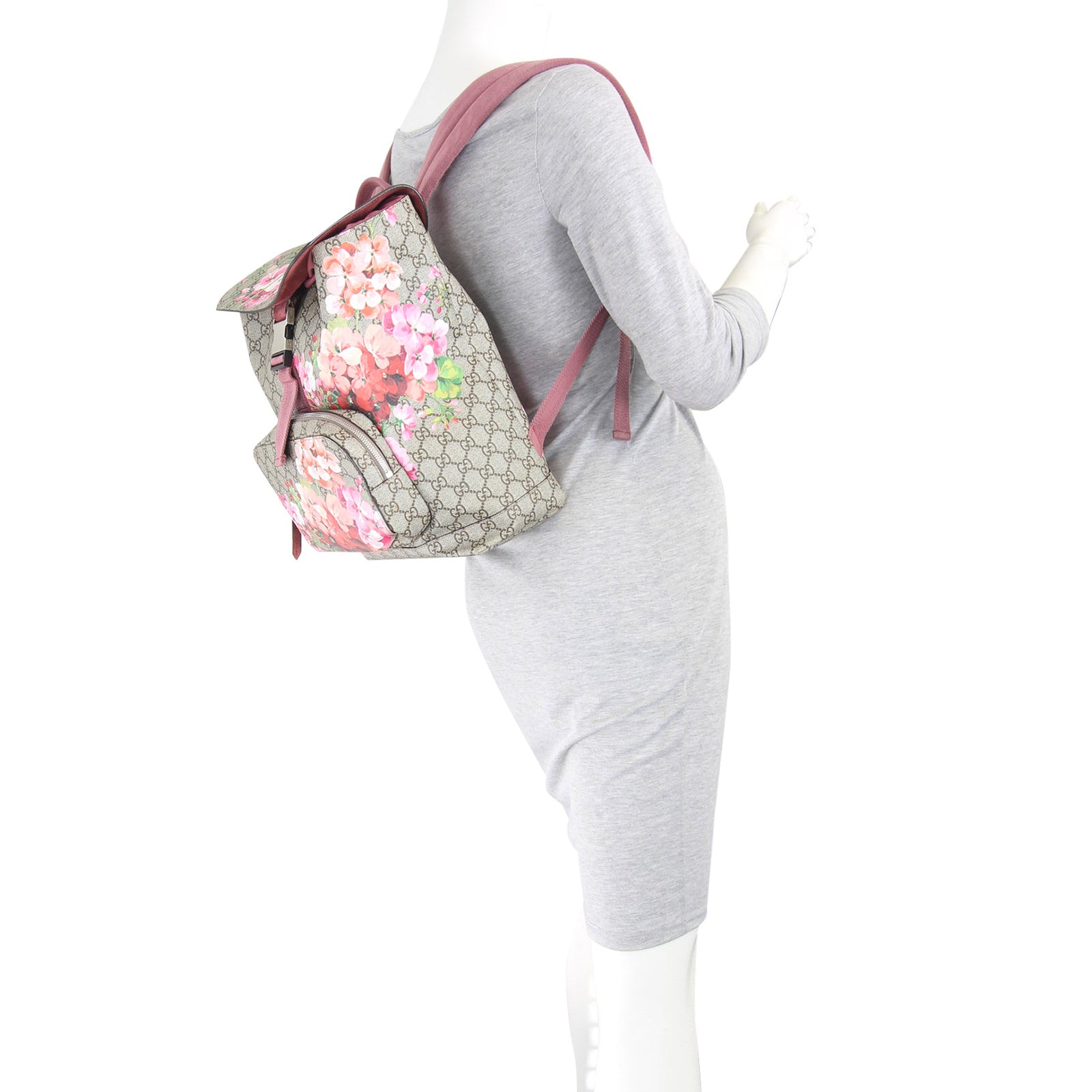 Gucci GG Supreme Blooms Backpack Small Mannequin