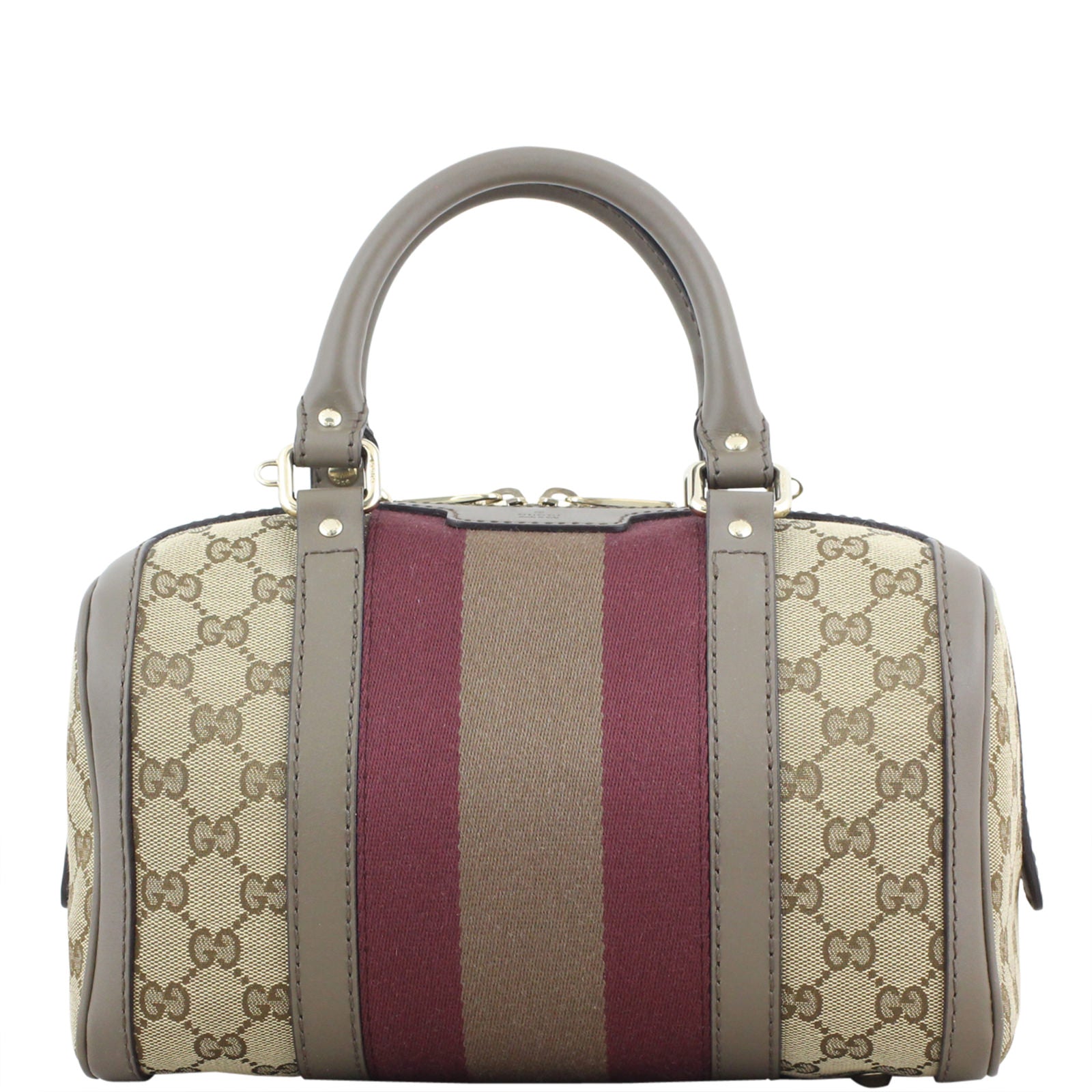 Gucci Vintage Web Original GG Boston Bag Small Front