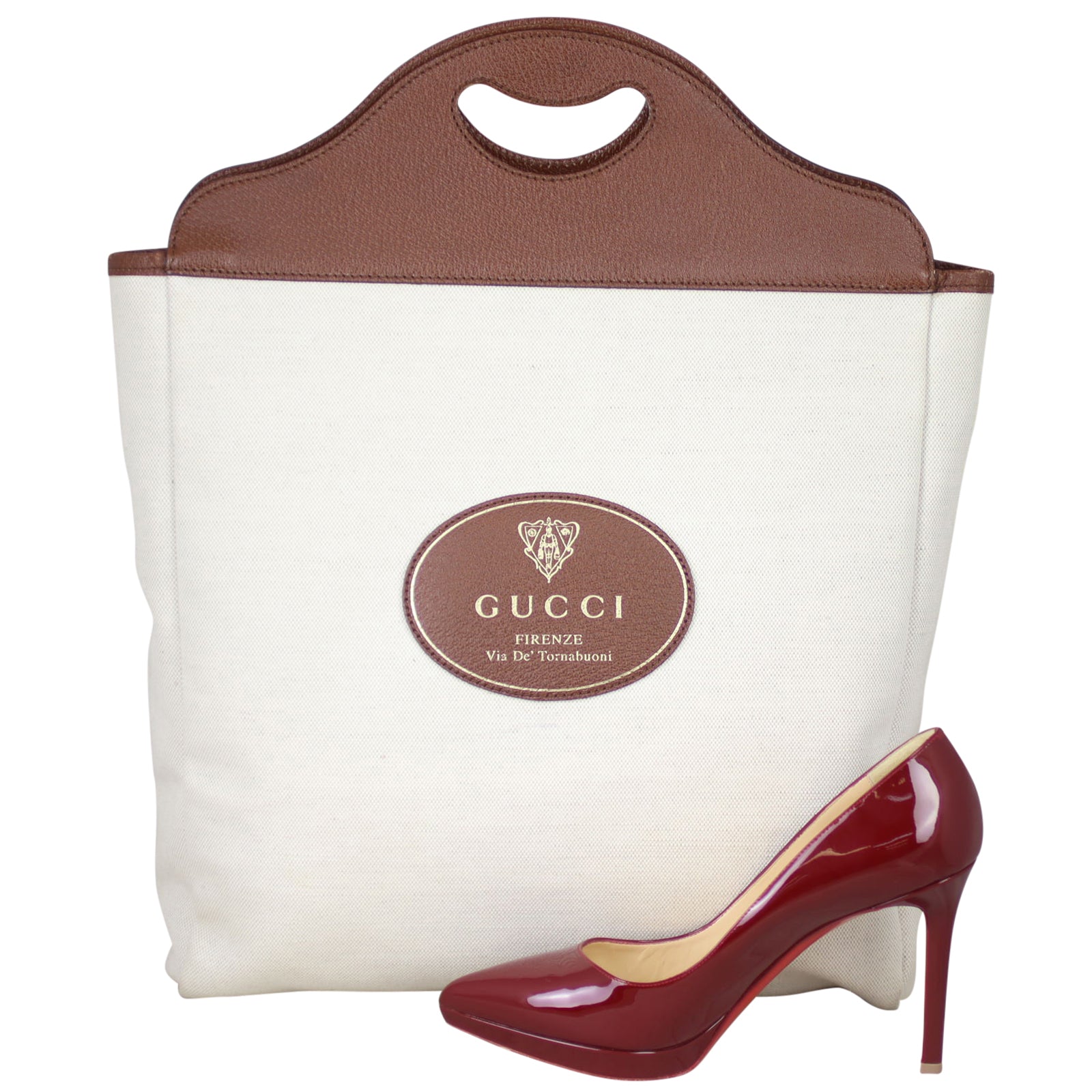 Gucci Canvas Flat Tote Shoe