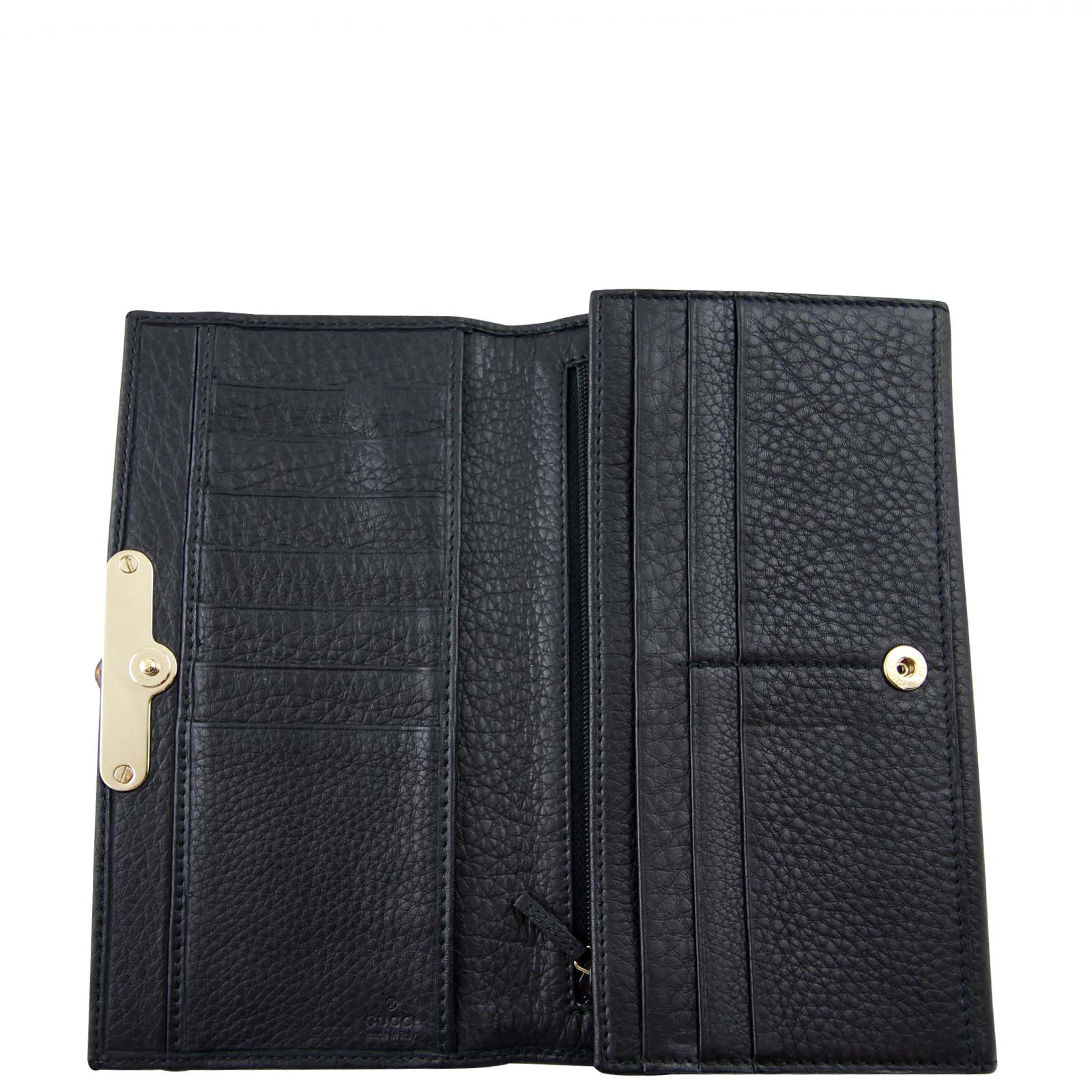 Gucci Continental Bamboo Wallet Open