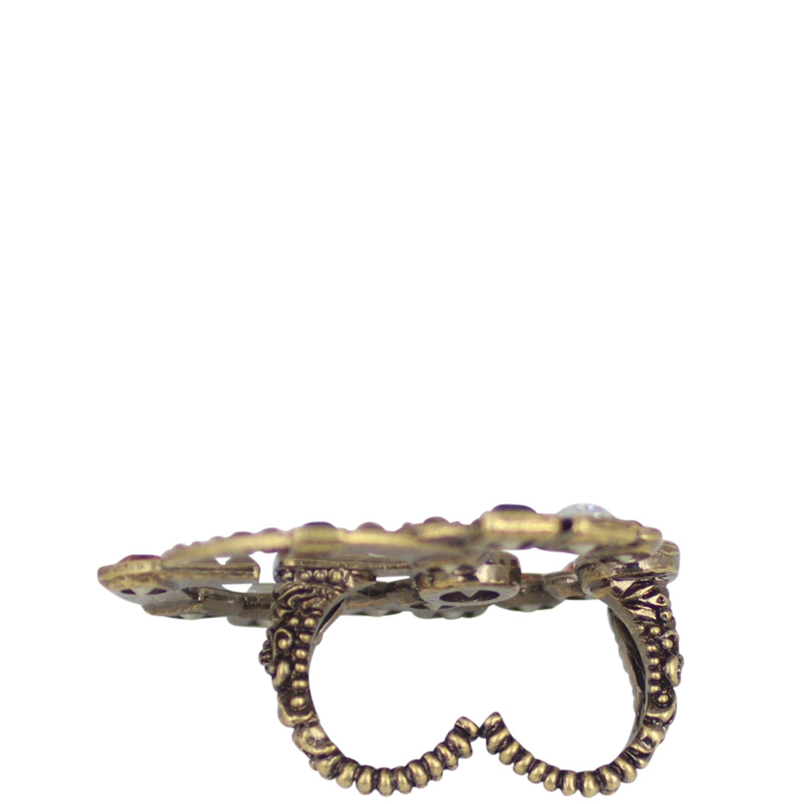 Gucci Crystal Double G Multi-finger Ring Side