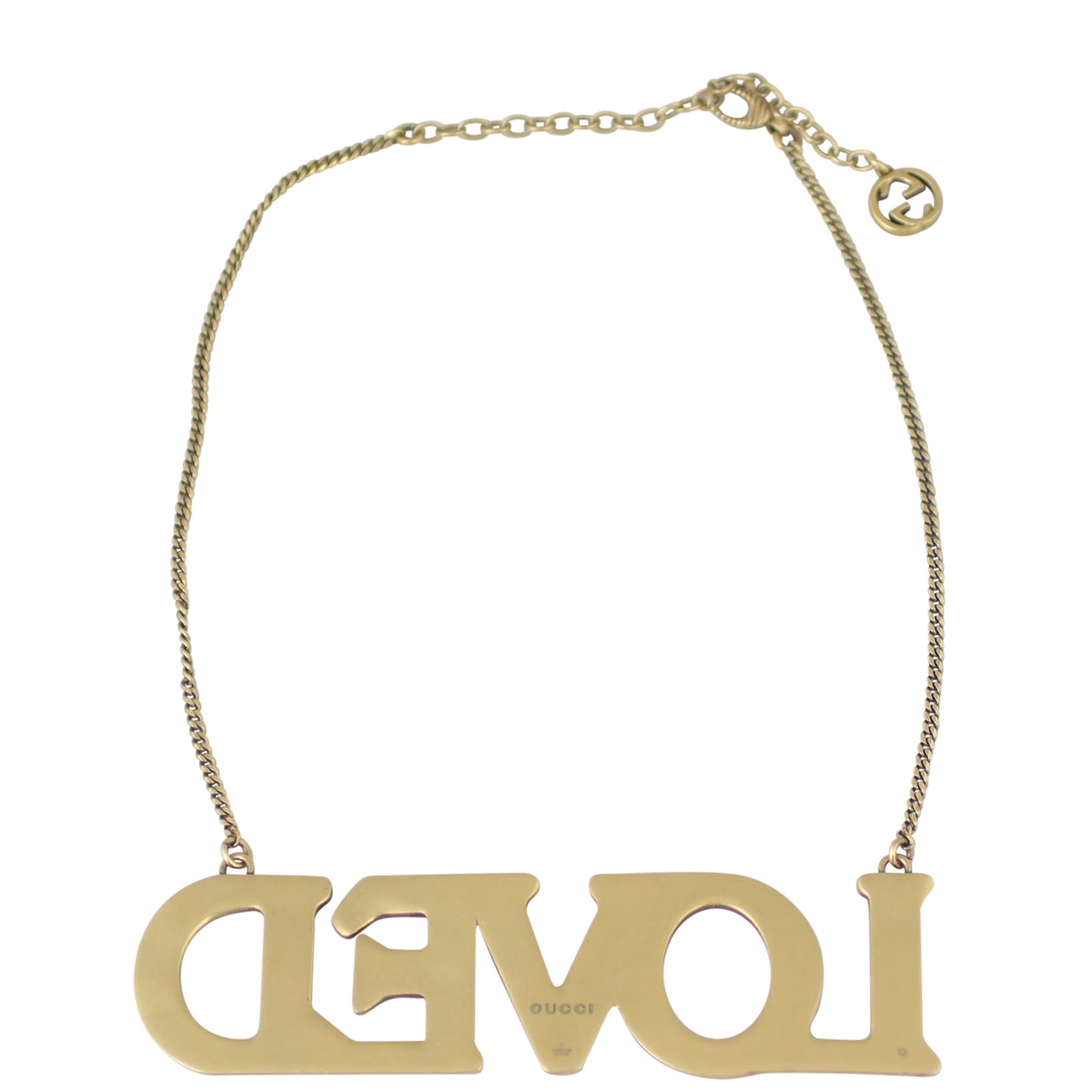 Gucci Crystal Embellished ‘Loved’ Necklace Back