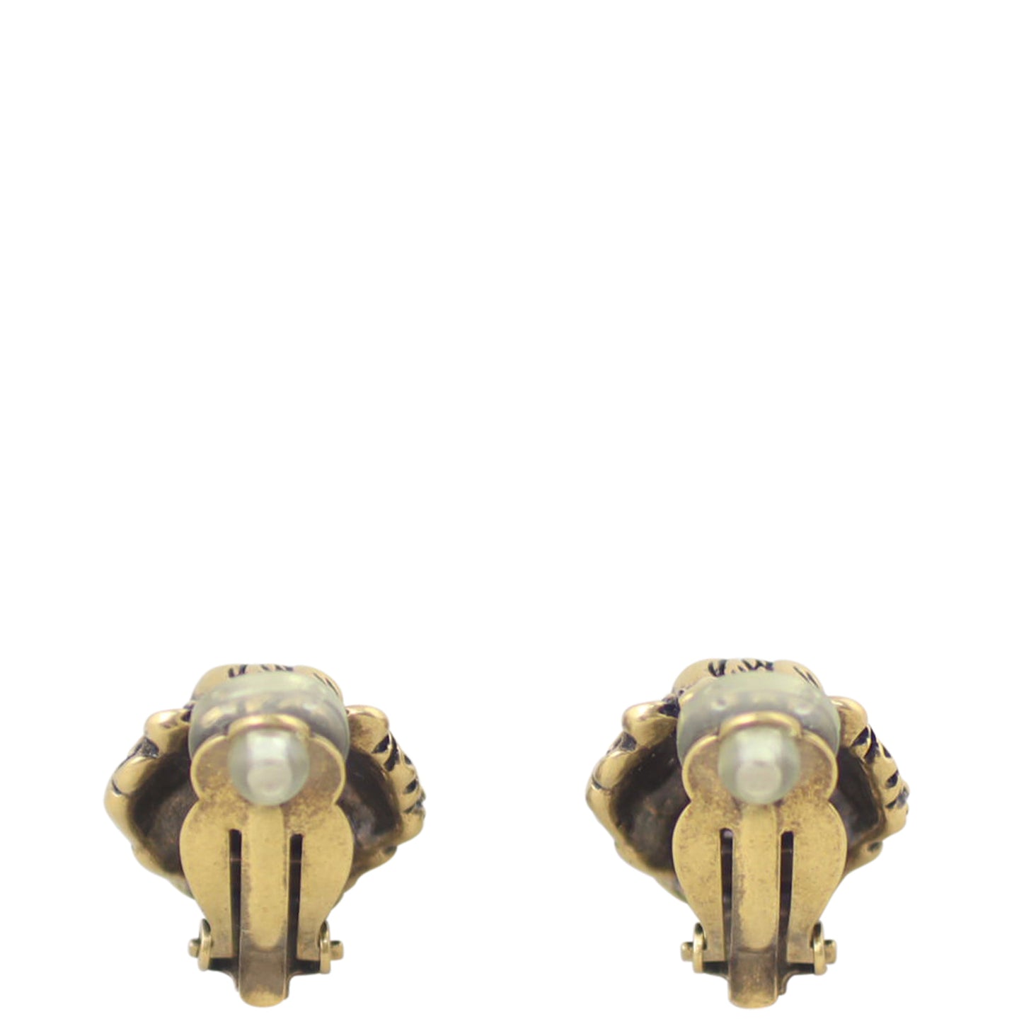 Gucci Crystal Lion Head Clip-on Earrings Back