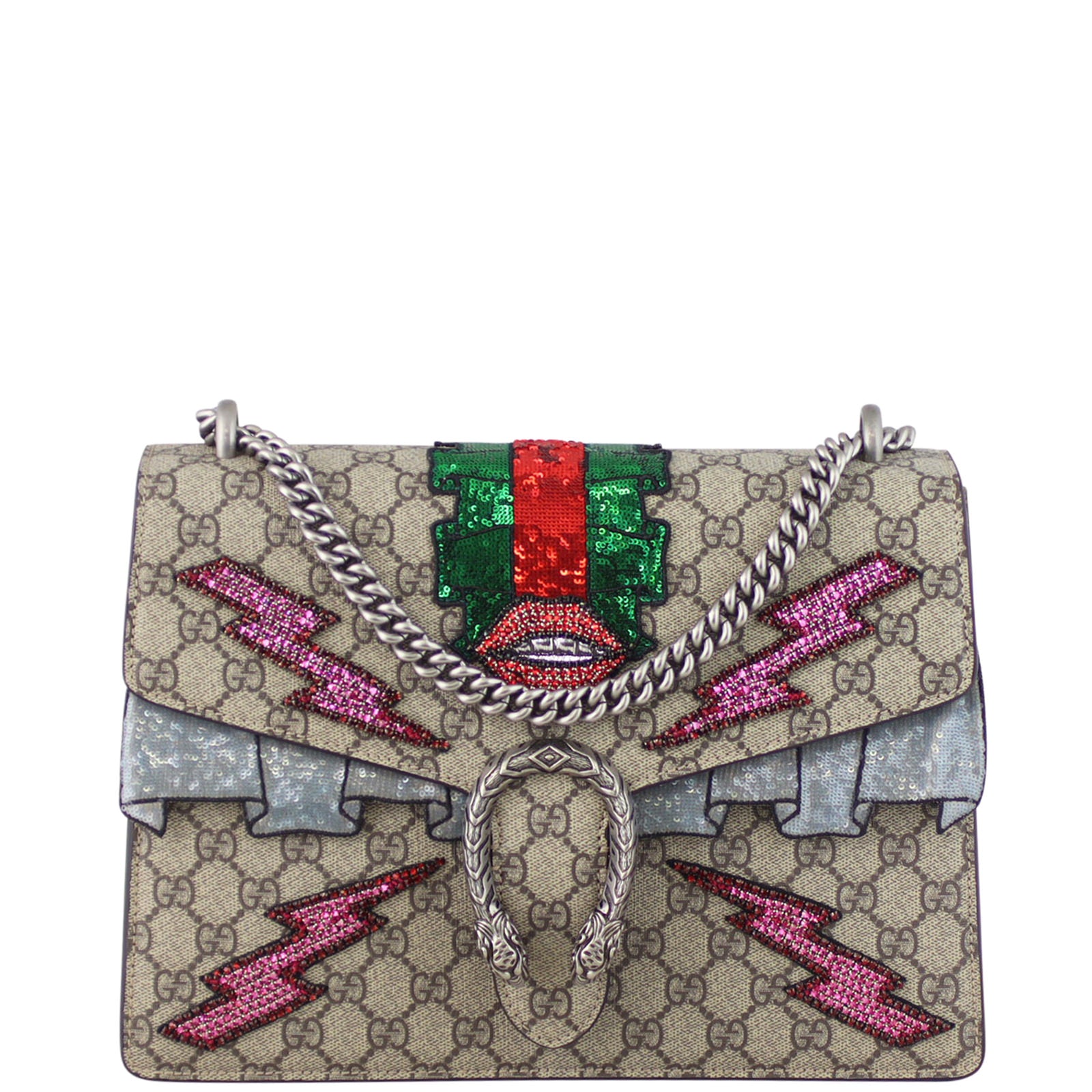 Gucci Dionysus Embellished GG Supreme Shoulder Bag Medium Front