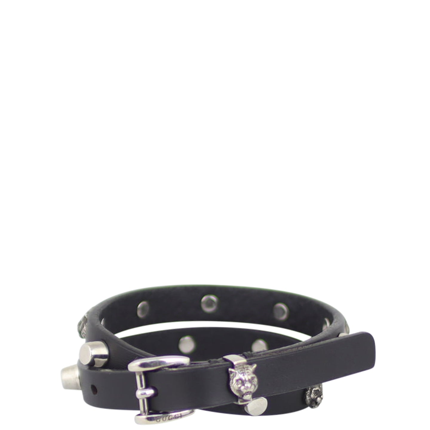 Gucci Feline Studded Leather Bracelet Back