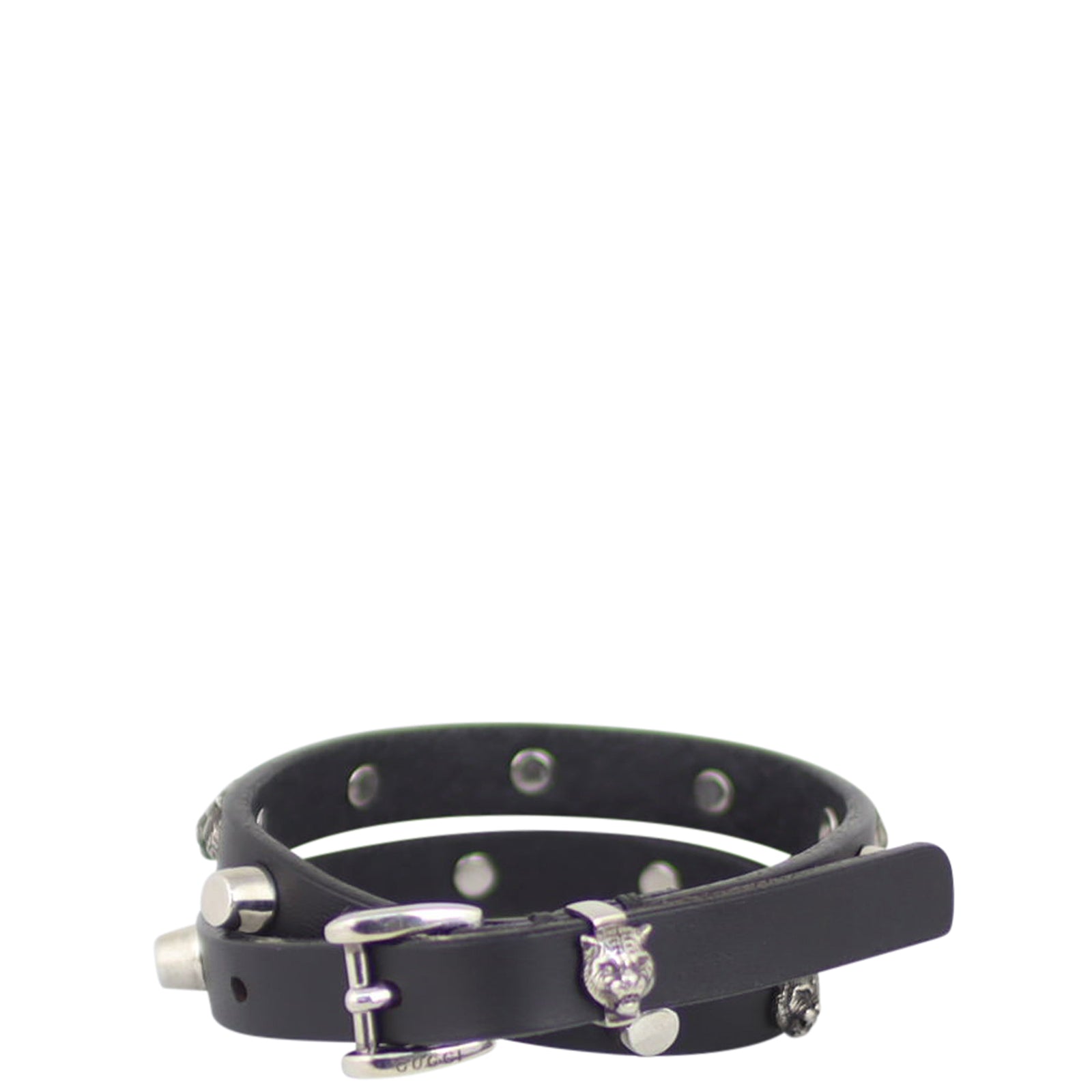 Gucci Feline Studded Leather Bracelet Back