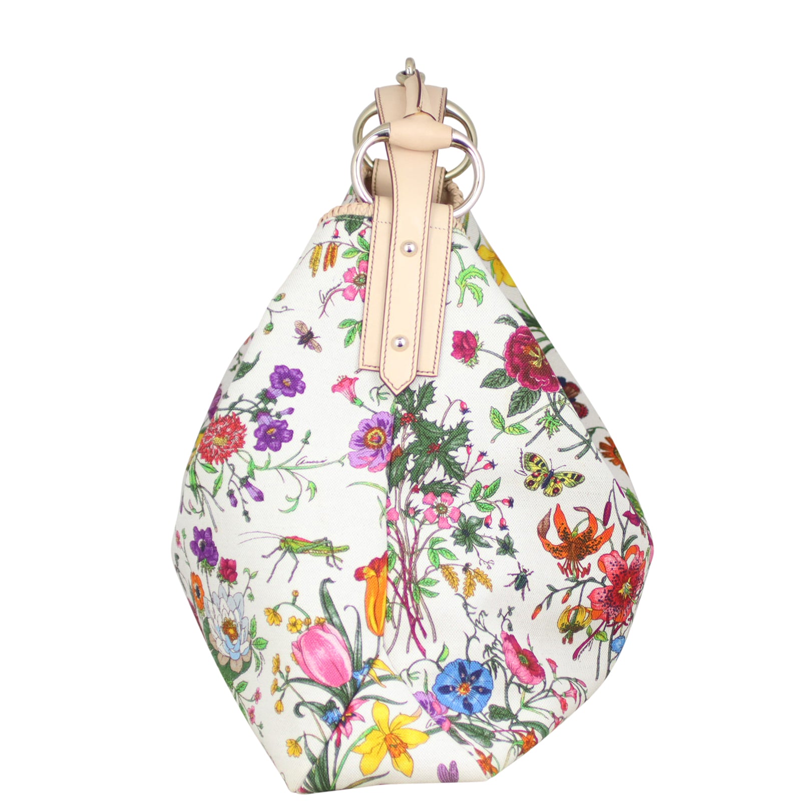 Gucci Flora Horsebit Hobo Large Side