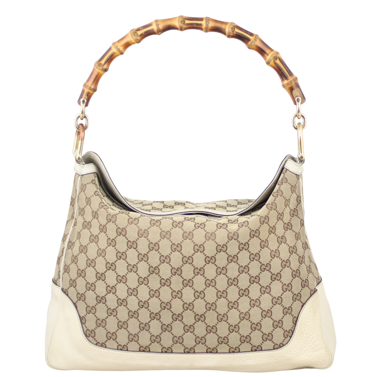 Gucci GG Canvas Peggy Bamboo Tote Front