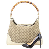 Gucci GG Canvas Peggy Bamboo Tote Shoe