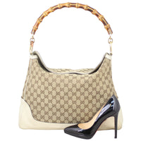 Gucci GG Canvas Peggy Bamboo Tote Shoe