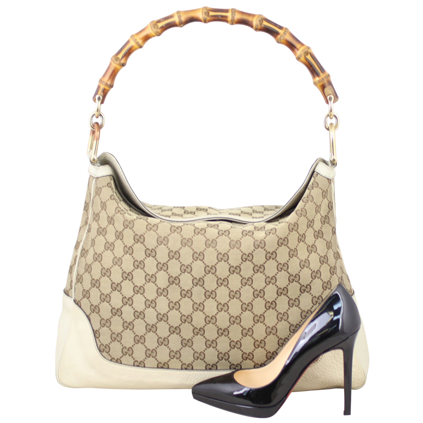 Gucci GG Canvas Peggy Bamboo Tote Shoe