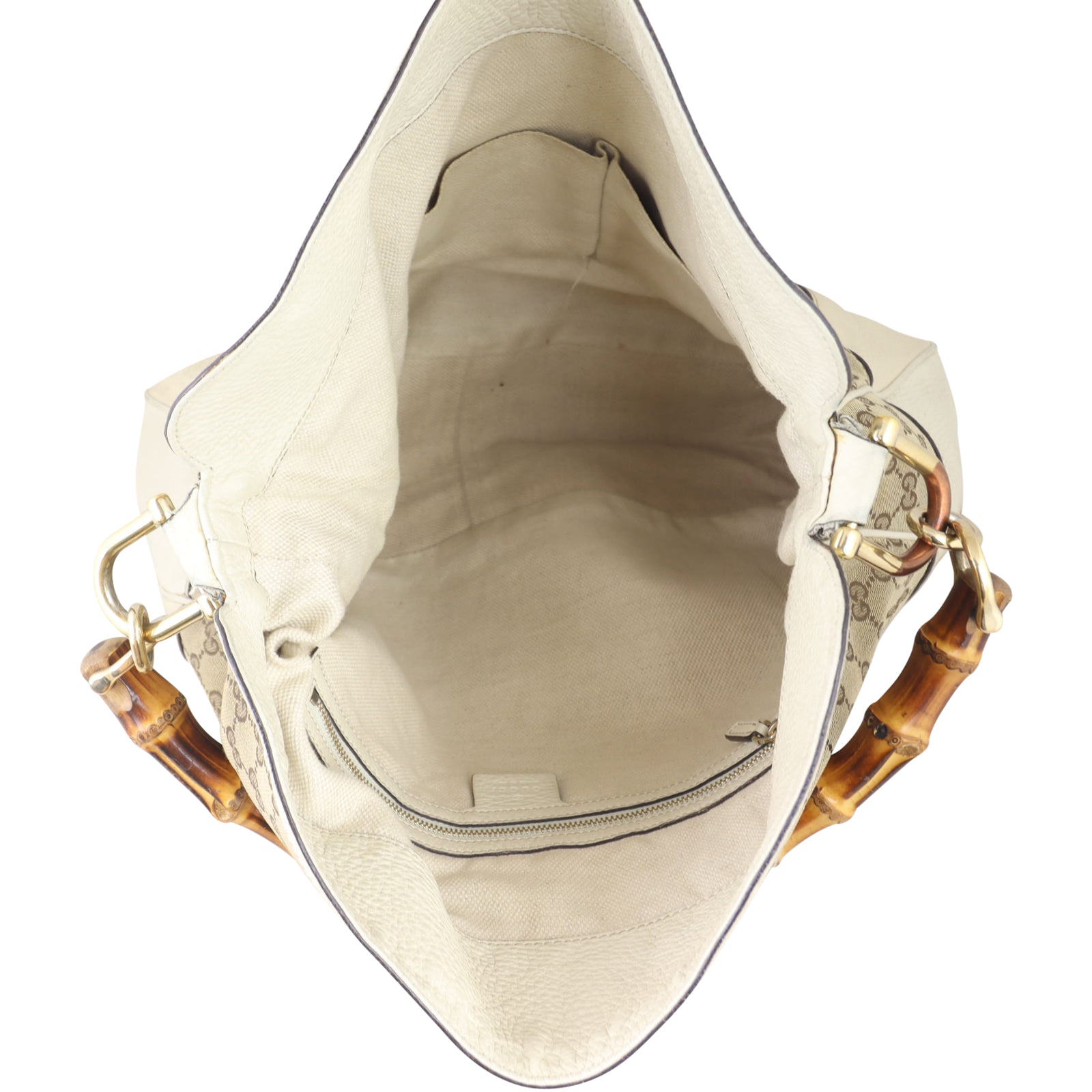 Gucci GG Canvas Peggy Bamboo Tote Whole interior