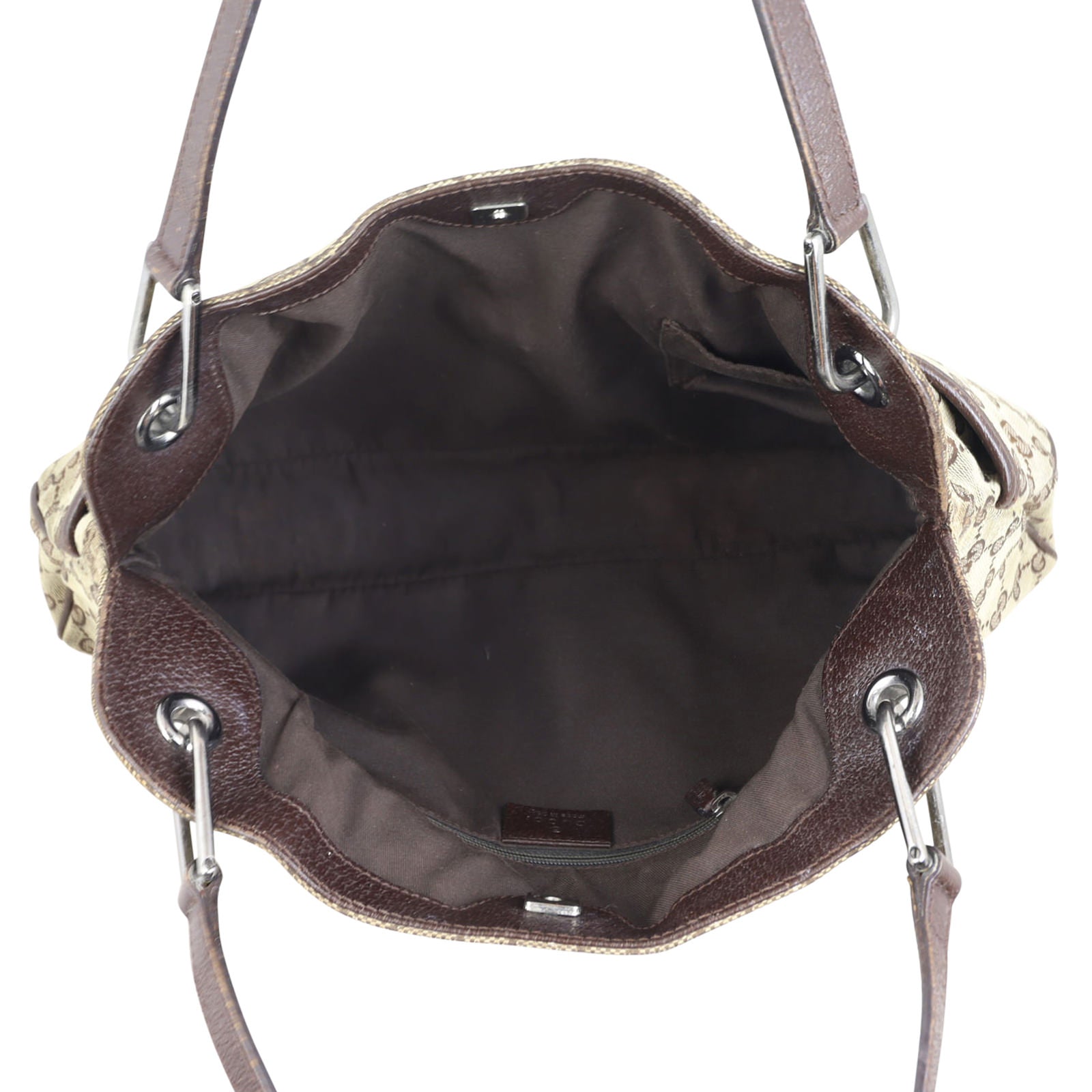 Gucci GG Canvas Top Handle Hobo Interior
