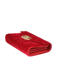 Gucci GG Marmont Matelasse Velvet Chain Wallet Corner