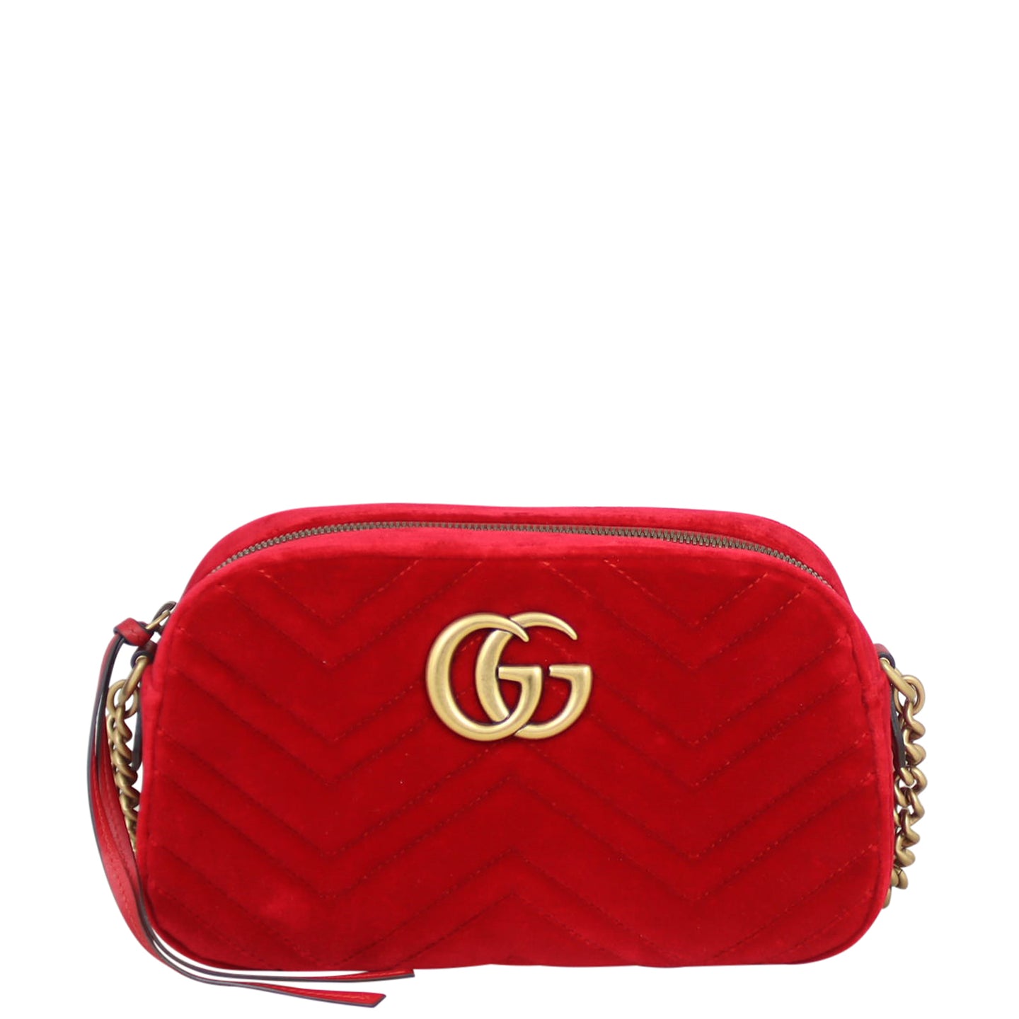 Gucci GG Marmont Small Velvet Camera Bag Front