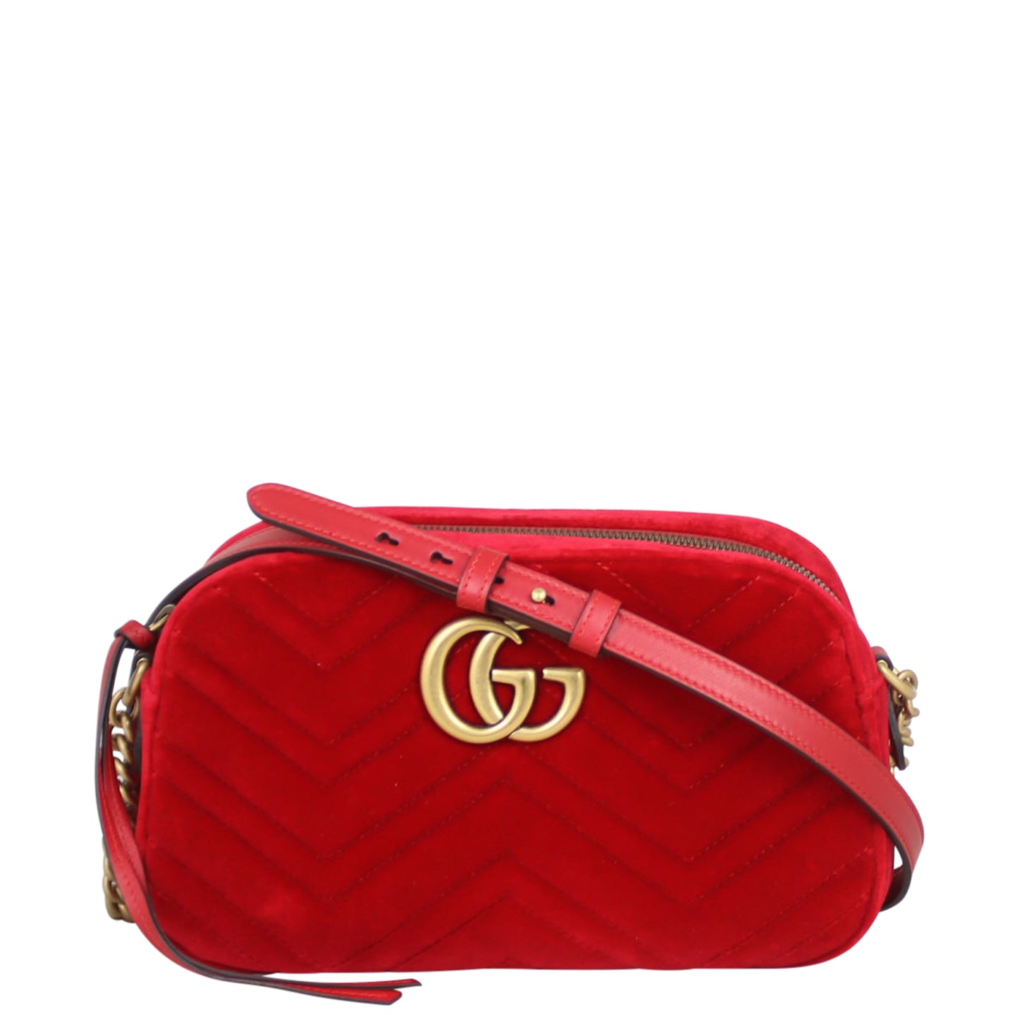 Gucci GG Marmont Small Velvet Camera Bag Front
