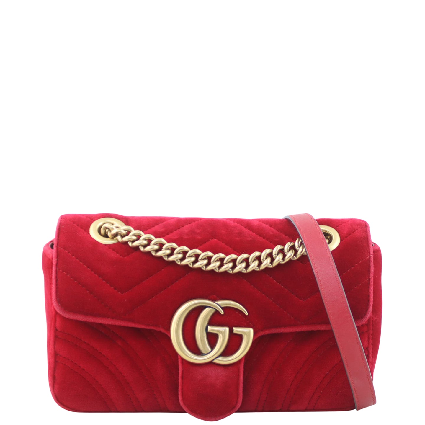 Gucci GG Marmont Velvet Mini Shoulder Bag Front