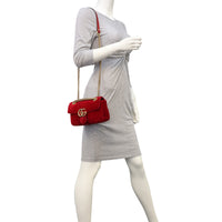Gucci GG Marmont Velvet Mini Shoulder Bag Mannequin