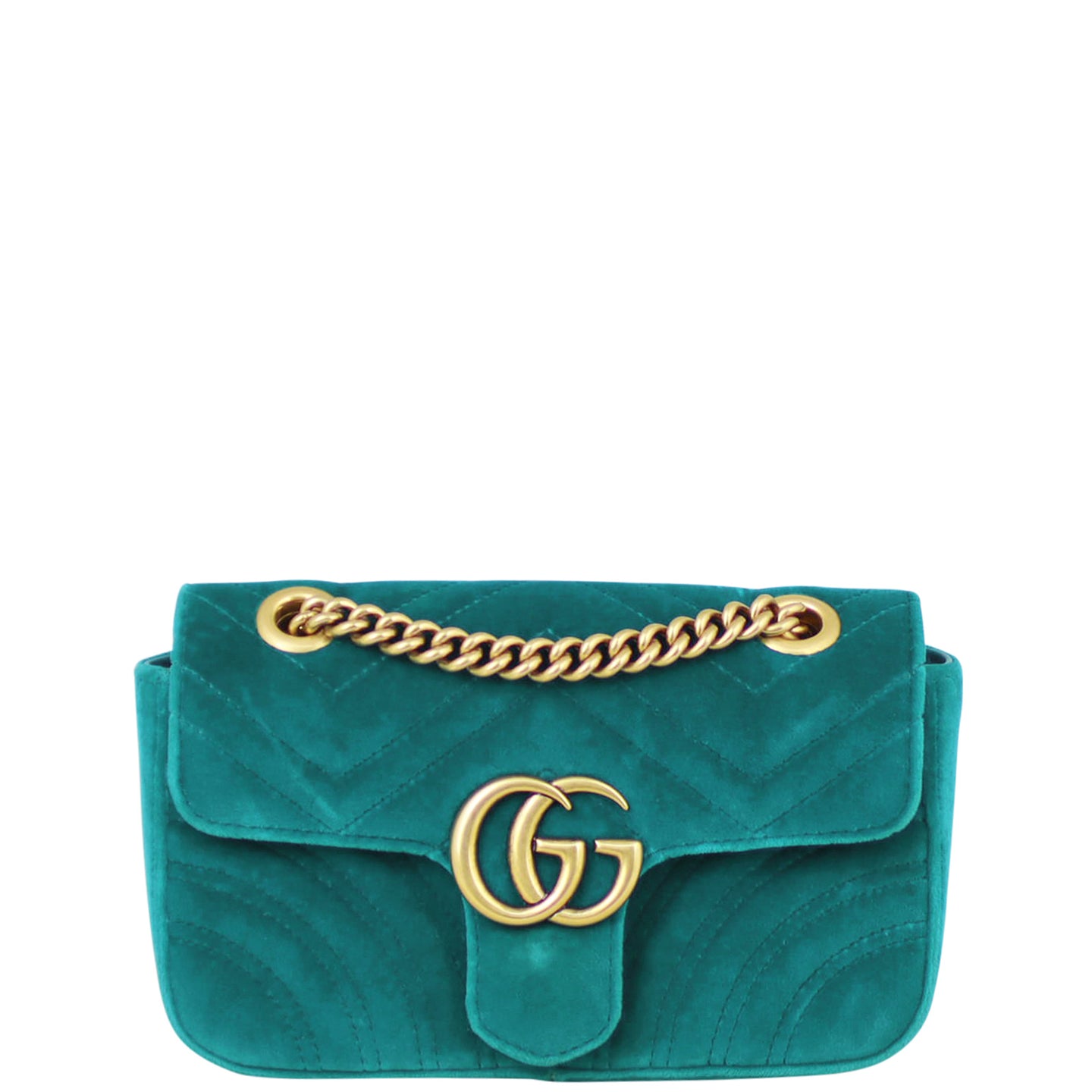 Gucci GG Marmont Velvet Mini Shoulder Bag Front