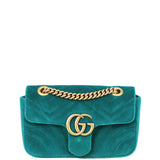 Gucci GG Marmont Velvet Mini Shoulder Bag Front