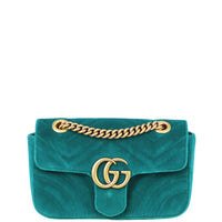 Gucci GG Marmont Velvet Mini Shoulder Bag Front