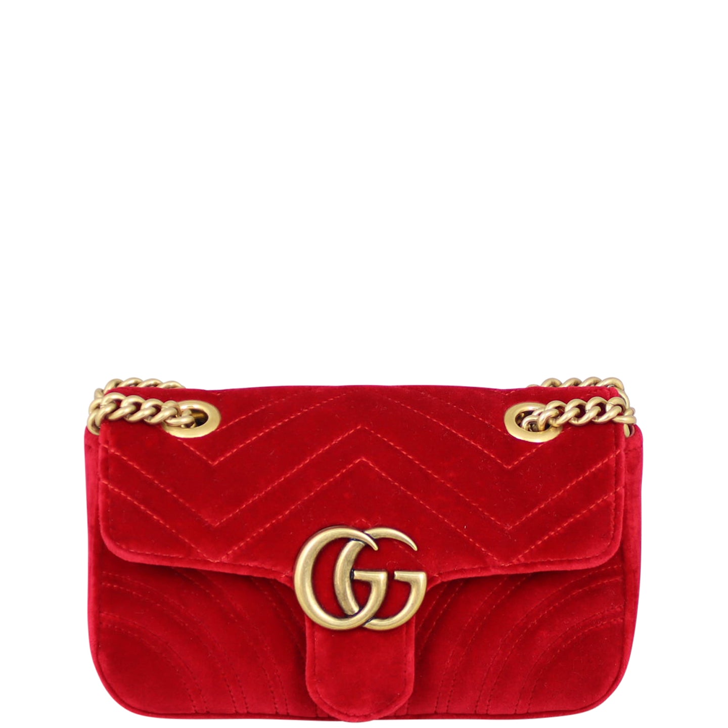 Gucci GG Marmont Velvet Mini Shoulder Bag Front