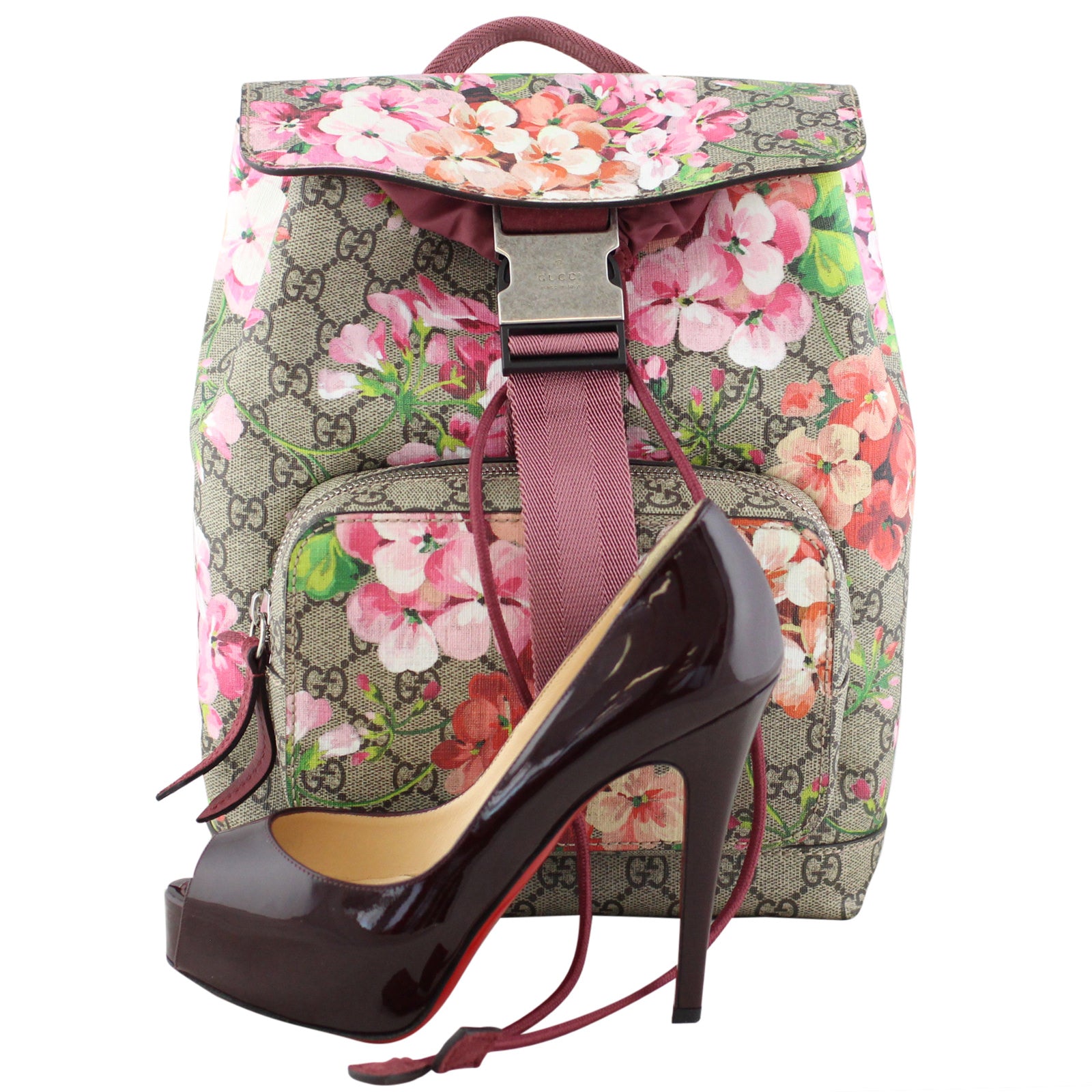 Gucci GG Supreme Blooms Backpack Small Stamp