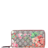 Gucci GG Supreme Blooms Zip Around Wallet Front