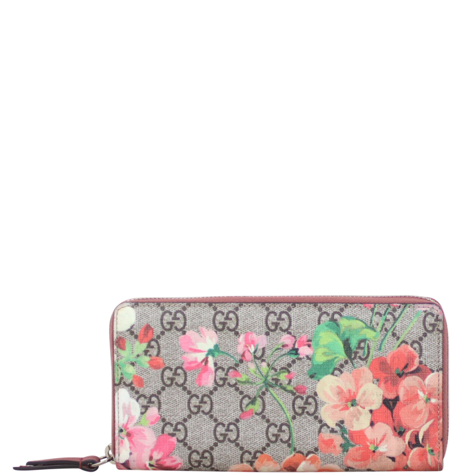 Gucci GG Supreme Blooms Zip Around Wallet Front