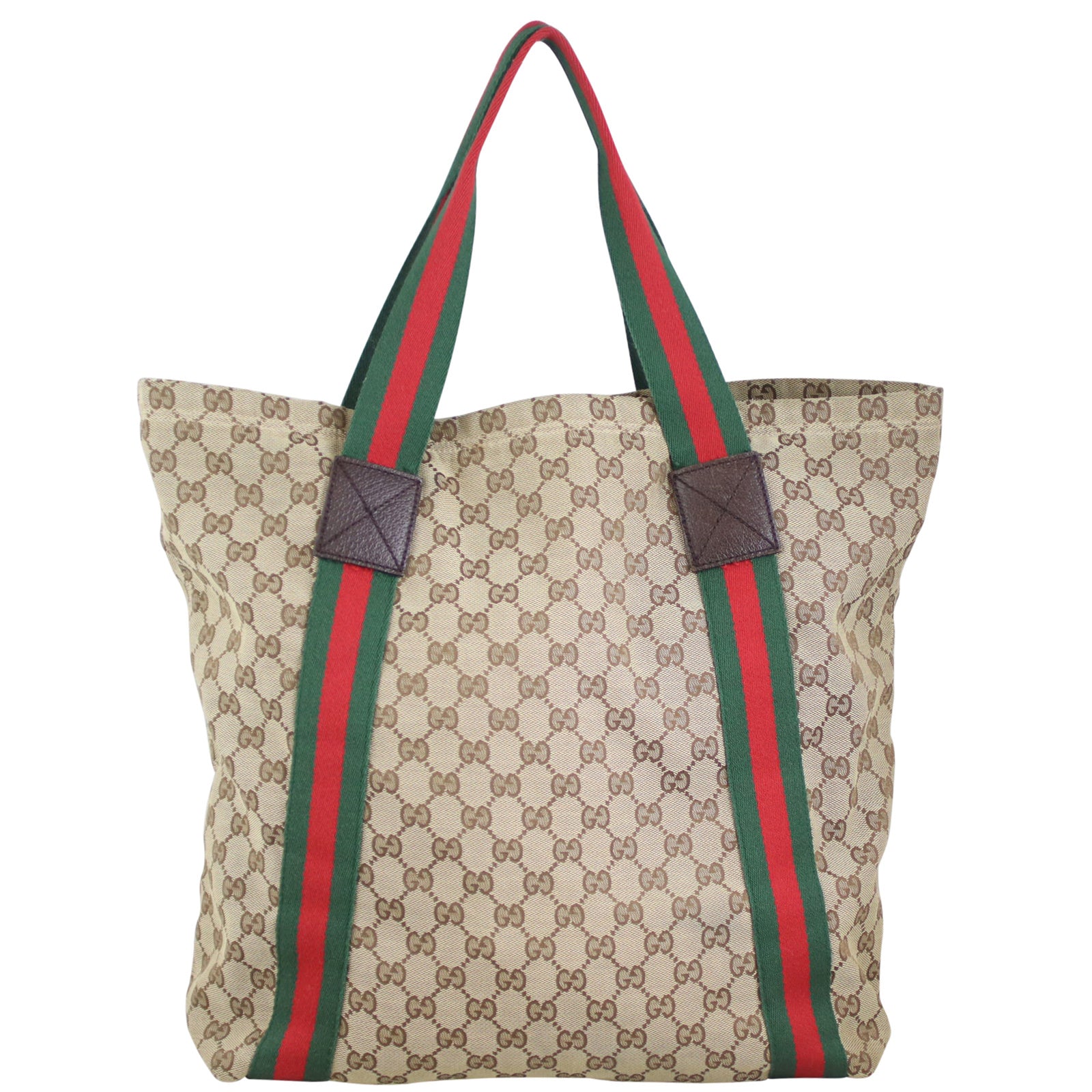 Gucci GG Web Sherry Line Tote back