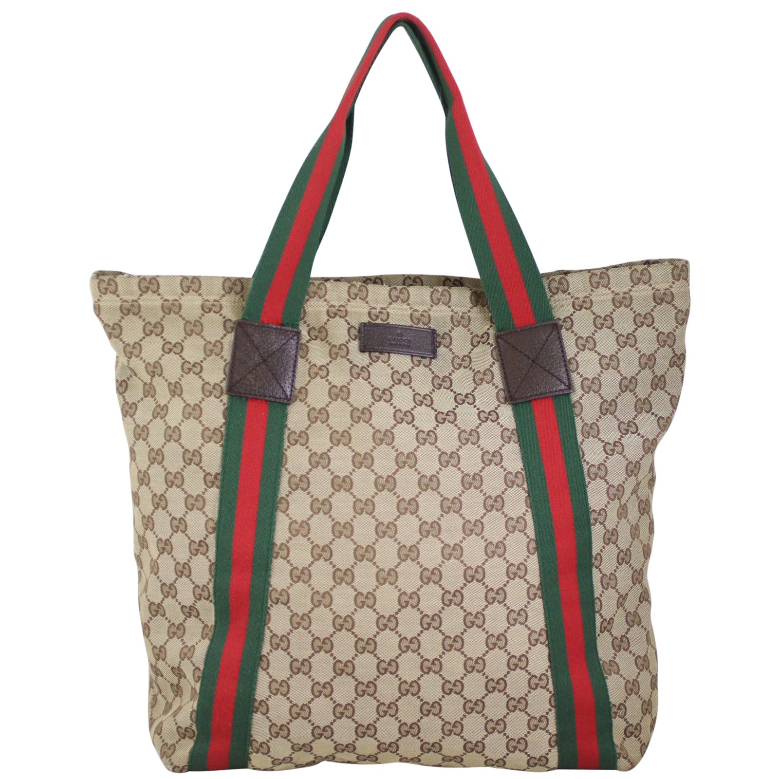 Gucci GG Web Sherry Line Tote front