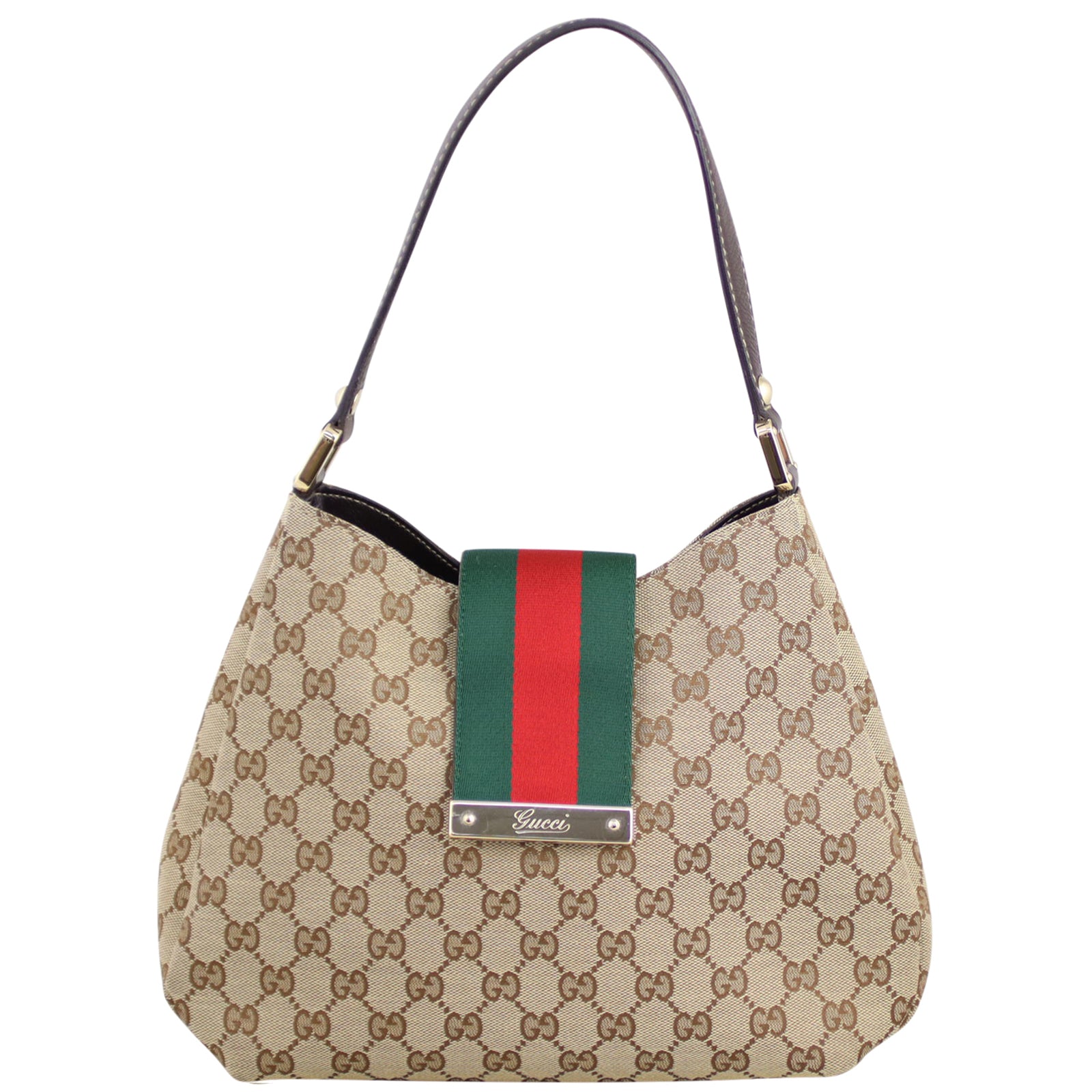 Gucci Ladies Web Hobo Front
