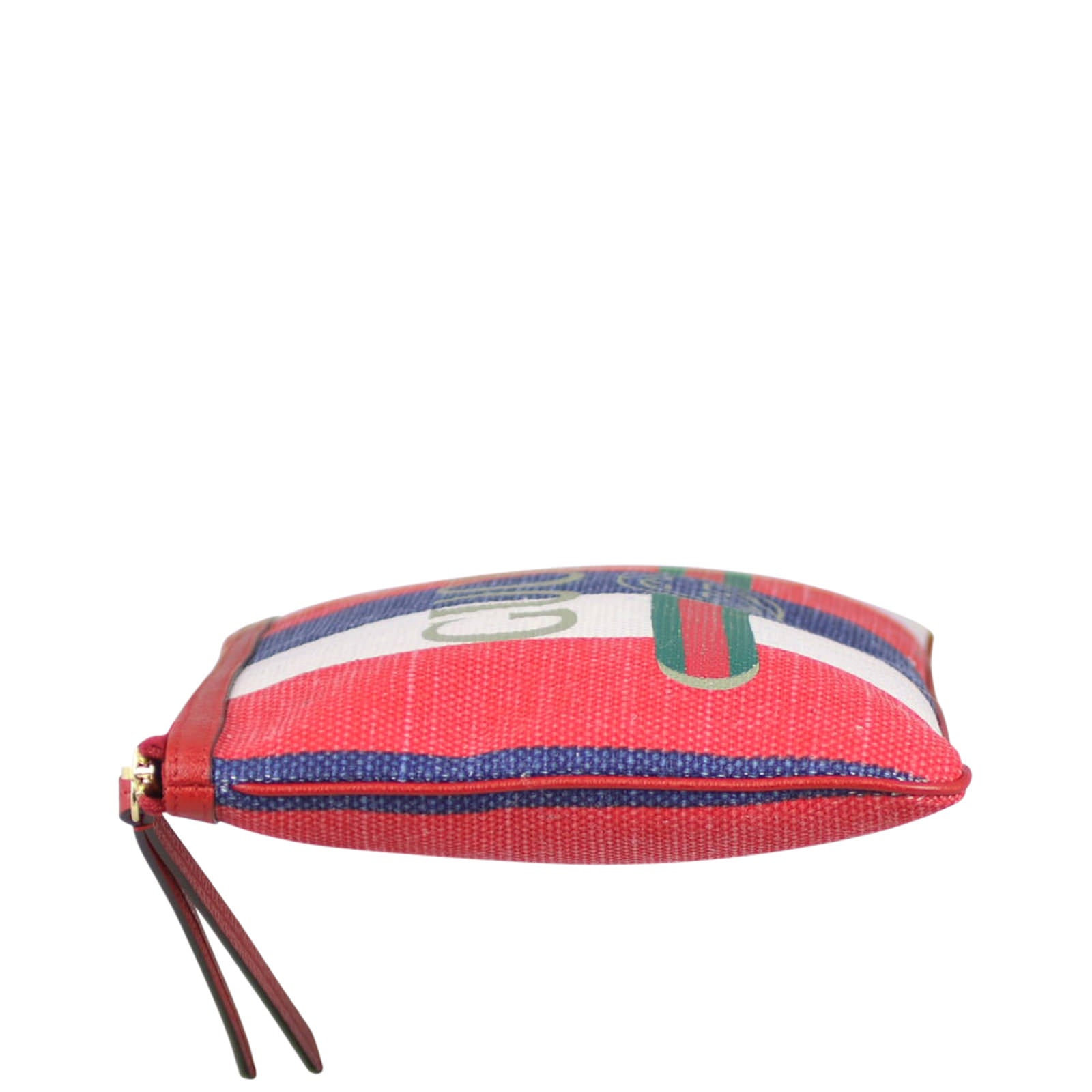 Gucci Linea Merida Striped Canvas Pouch Right