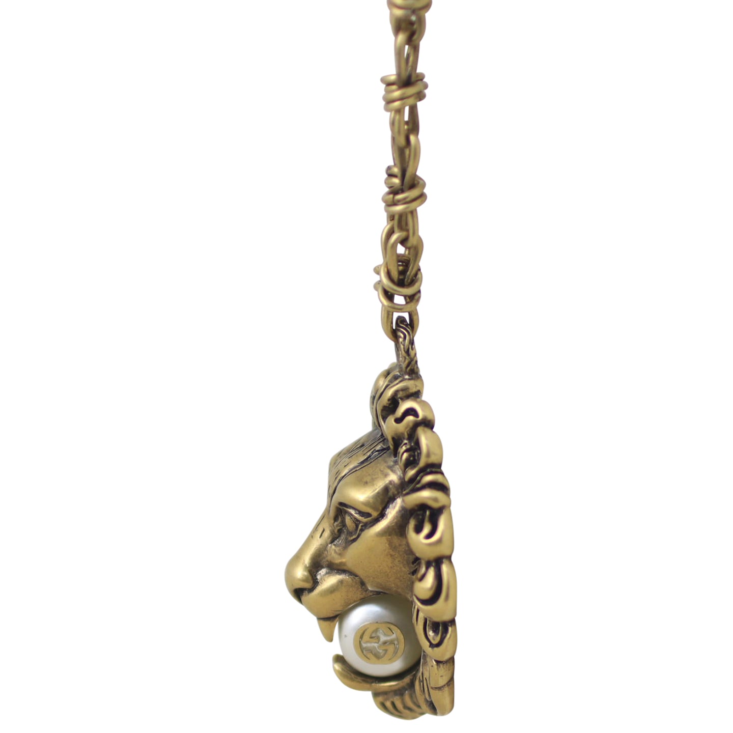 Gucci Lion Head Necklace Side