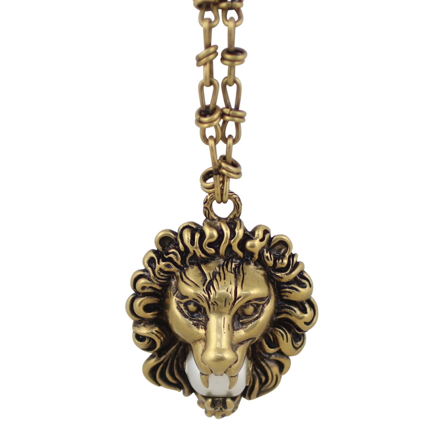 Gucci Lion Head Necklace Front